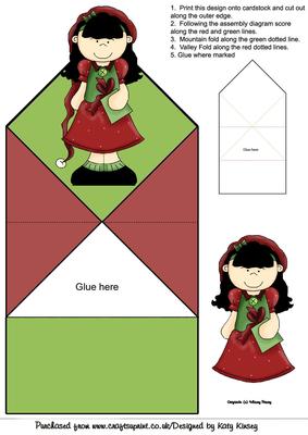Christmas Elf with Present Pop Up Spring Card