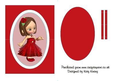 Red Party Dress Flip Card Sheet