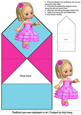 Pink Polka Party Dress Pop Up Spring Card