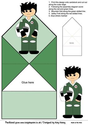 Motor Racer in Green Pop Up Spring Card