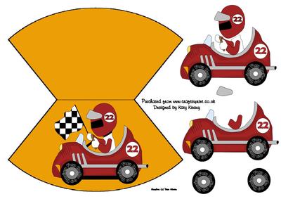Motor Racer Wobble Card with Decoupage