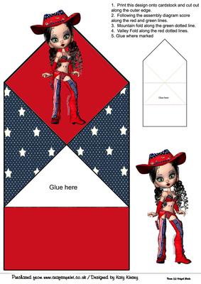 Virginia Cowgirl 4th July Pop Up Spring Card