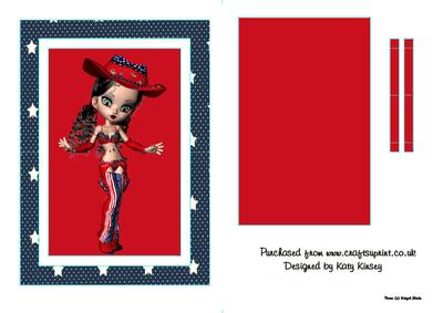 Virginia Cowgirl 4th July Flip Card Sheet
