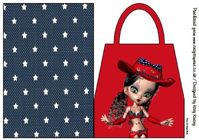 Virginia Cowgirl 4th July Handbag Card