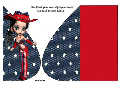 Virginia Cowgirl 4th July Tear Drop Card