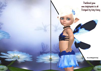 Greta Fairy A5 Shaped Front Print and Fold Card