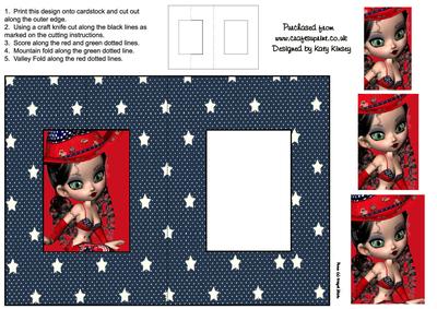 Virginia 4th July Cowgirl Foldback Card with Simple Pyramage