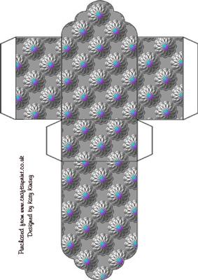 Embossed Flower Tag Gift Box in Silver