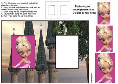 Princess Lily Foldback Card with Simple Pyramage