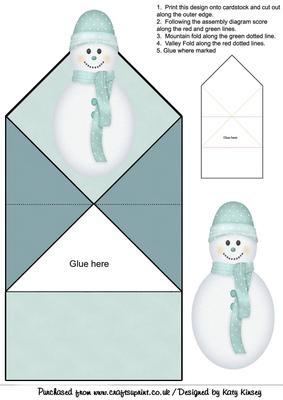 Pastel Blue Snowman Pop Up Spring Card