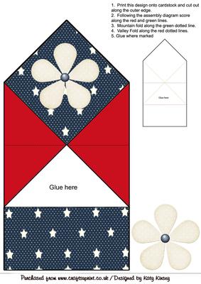4th July Star Spangled Flower Pop Up Spring Card