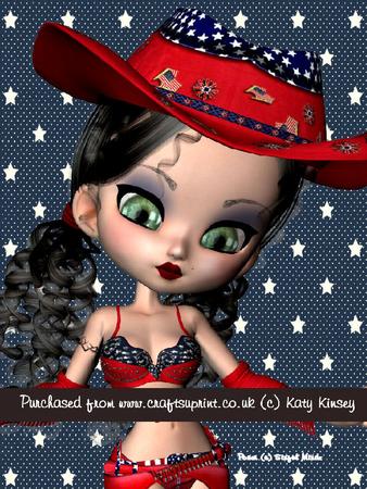 Virginia 4th July Cowgirl A4 Tunnel Card Kit