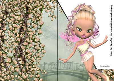 Amber Fairy A5 Shaped Front Print and Fold Card