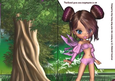 Lunette Fairy A5 Shaped Front Print and Fold Card