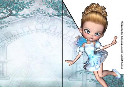 Fairy Ballerina A5 Shaped Front Card