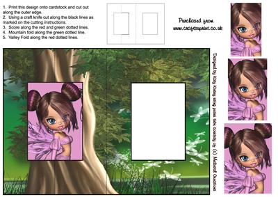Lunette Fairy Foldback Card with Simple Pyramage