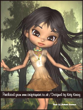 Pocahontas Native American A4 Tunnel Card Kit