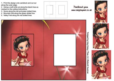 Rosebud Fairy Foldback Card with Simple Pyramage
