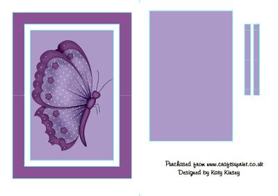 Purple Butterfly Flip Card Sheet