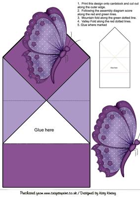 Purple Butterfly Pop Up Spring Card