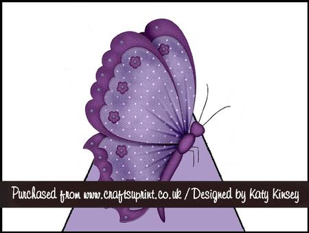 Purple Butterfly 3D Stand Up Pyramid Card Kit