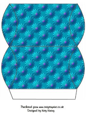 Embossed Flower Pillow Box in Blue