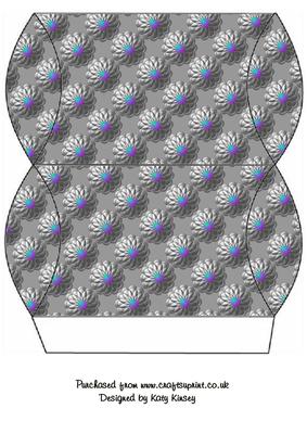 Embossed Flower Pillow Gift Box in Silver