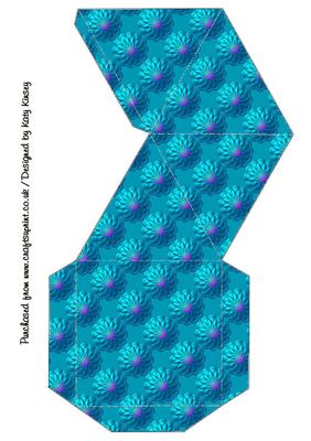 Embossed Flower Pyramid Gift Box in Blue