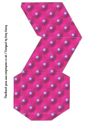 Embossed Flower Pyramid Gift Box in Pink