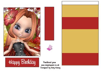 Blossom Fairy in Red Easel Card