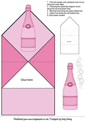 Pink Champagne Pop Up Spring Card
