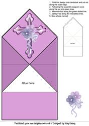 Lilac Cross with Flowers Pop Up Spring Card