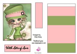 Emily in Green Easel Card