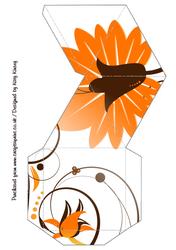 Burst of Orange Floral Pyramid Gift Box