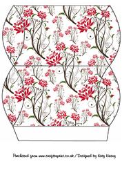 Vibrant Red Flowers on White Pillow Gift Box