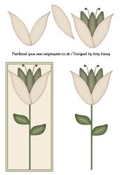 Cream Tulip Decoupage Sheet