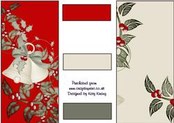 Christmas Bells in Cream Dl Card Front and Insert