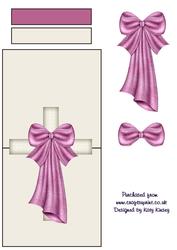 Cross with Pink Ribbon Over the Edge Sympathy Religious Card