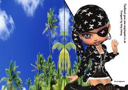Morgana the Pirate A5 Shaped Front Print and Fold Card