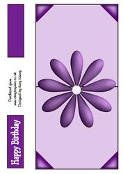 Lazy Daisy Over the Edge Card in Purple