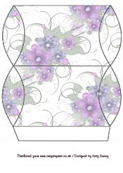 Lilac and Blue Floral Spray Pillow Gift Box