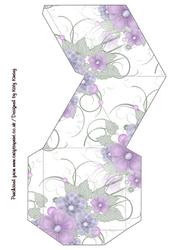 Lilac and Blue Floral Spray Pyramid Box