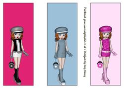 Groovy Sixties Girl Set of 3 Bookmarks or Toppers