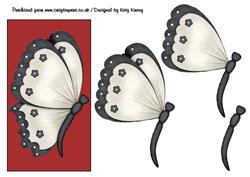 Easy Butterfly Decoupage in Red, Black and White