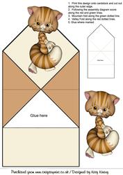 Stripes the Cat Pop Up Spring Card