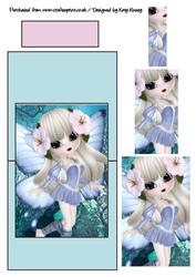 Petunia Fairy Over the Edge Card with Simple Pyramage