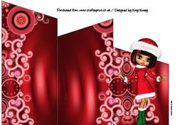 Little Miss Claus Christmas Cascade Card