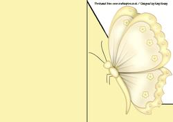 Yellow Butterfly A5 Shaped Front Print and Fold Card