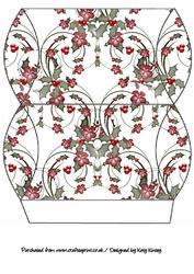 Holly and Poinsettias Christmas Pillow Gift Box