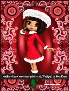 Little Miss Claus Christmas A4 Tunnel Card Kit